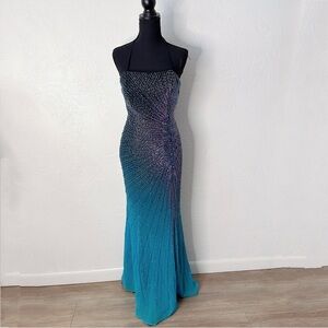 Vintage 90s beaded Alyce designs prom dress